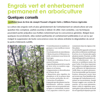 Couverture de la "Fiche conseils : Engrais verts et enherbement- en arboriculture"